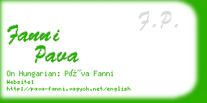 fanni pava business card